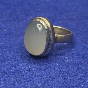 Silver Ring with Oval Moonstone